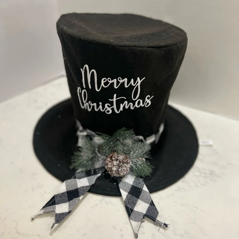 DECORATIVE HAT FOR CHRISTMAS TREE Elegant Black Decorative Hat